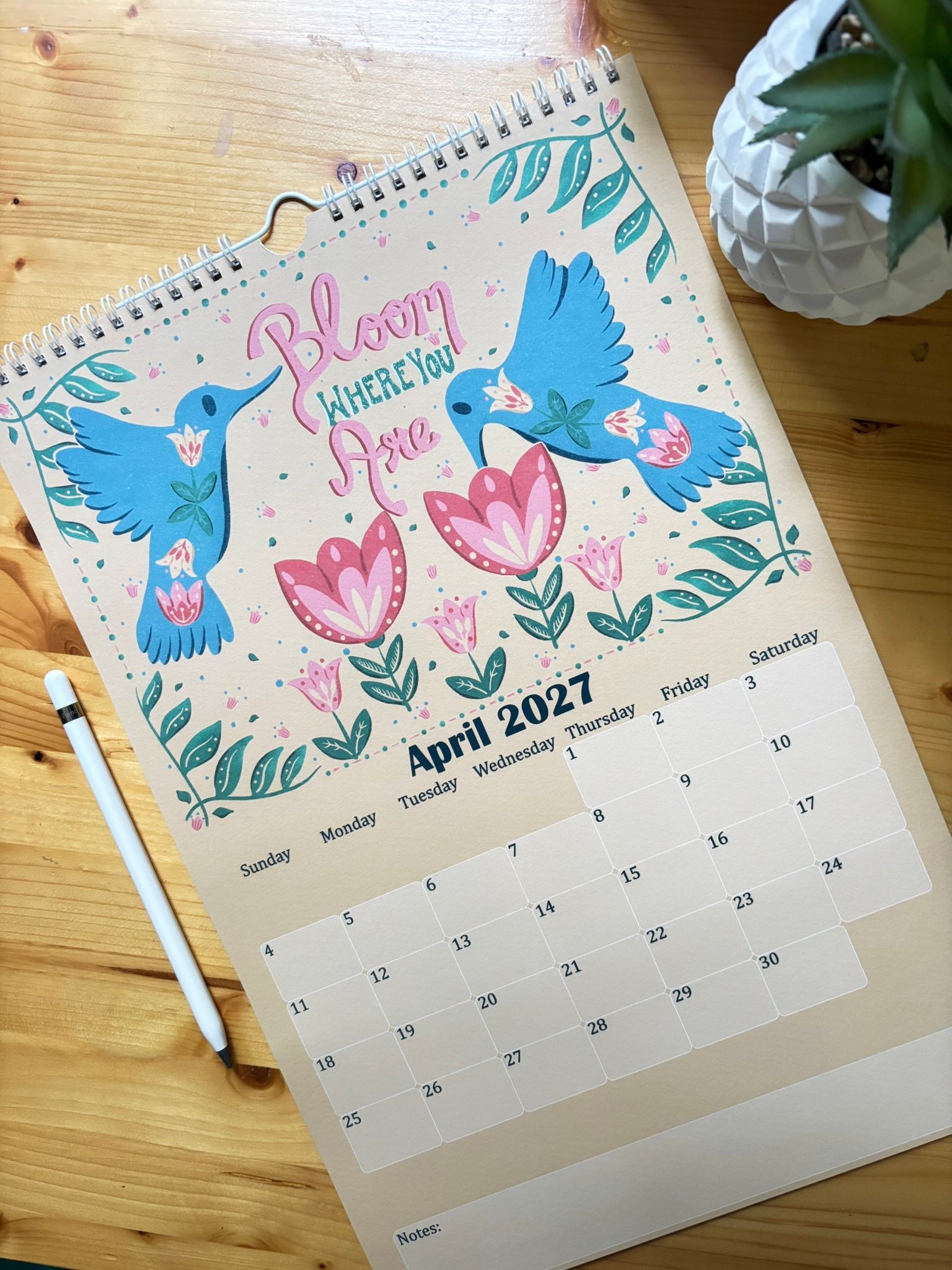 Folk Art: Friends and Florals 2027 Wall Calendar - Image 5