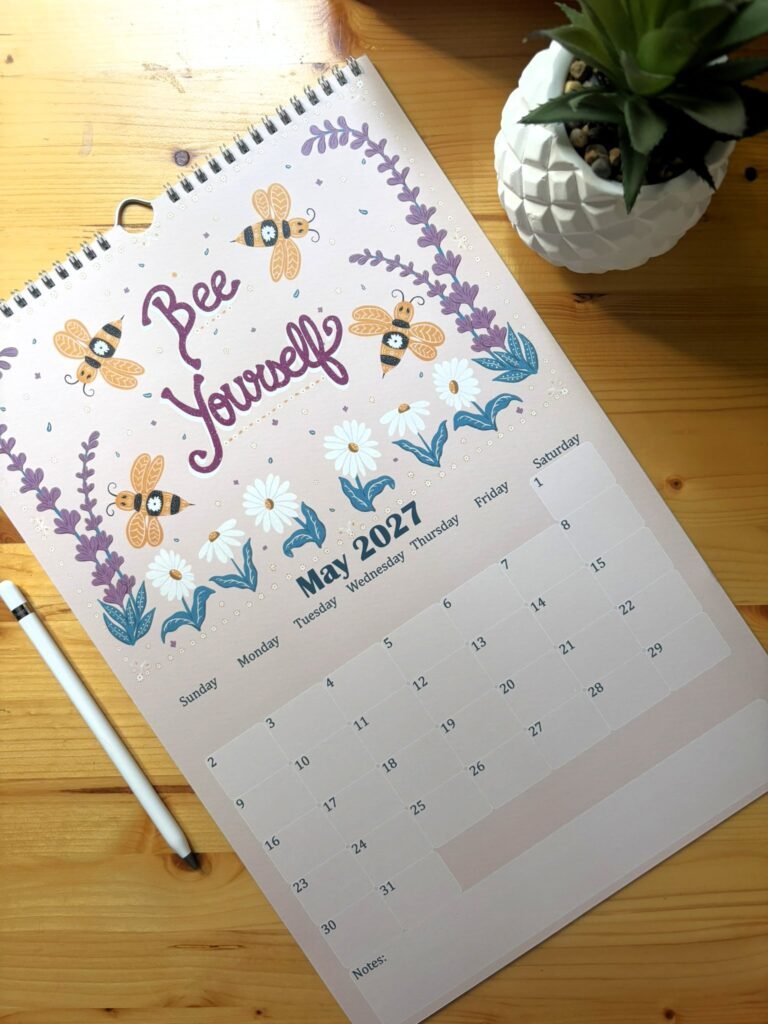 Folk Art: Friends and Florals 2027 Wall Calendar